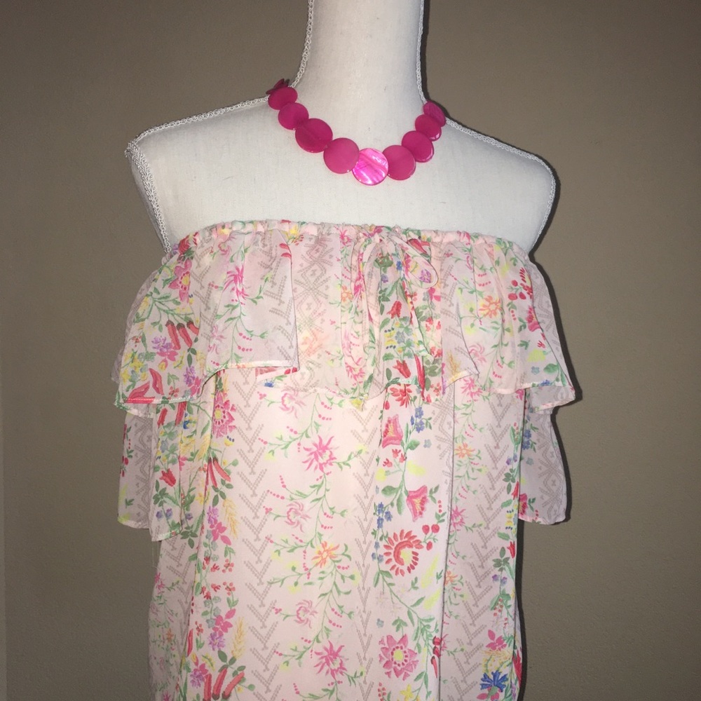 Off shoulder floral blouse